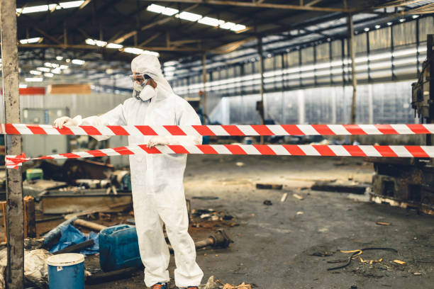Professional Biohazard Cleanup technician working in Colgate, WI